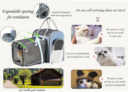 Sac de transport pour animaux de compagnie, sac à dos pour chien, sac à dos pour chat extensible pour petits chiens et chats, sac à dos portable et pliable pour chat, pour chats, chiens de 17 lb 