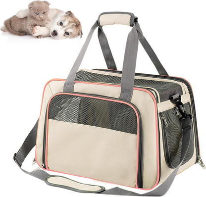 Pet Travel Carrier Bag Breathable Mesh Window Cat Carrier