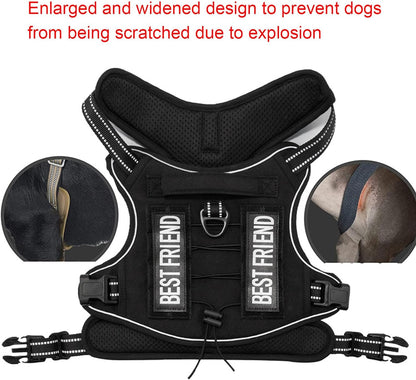 Harnais tactique anti-traction pour chien, réglable et respirant, pour chiens de taille moyenne et grande, matériaux militaires réfléchissants, A-Small 