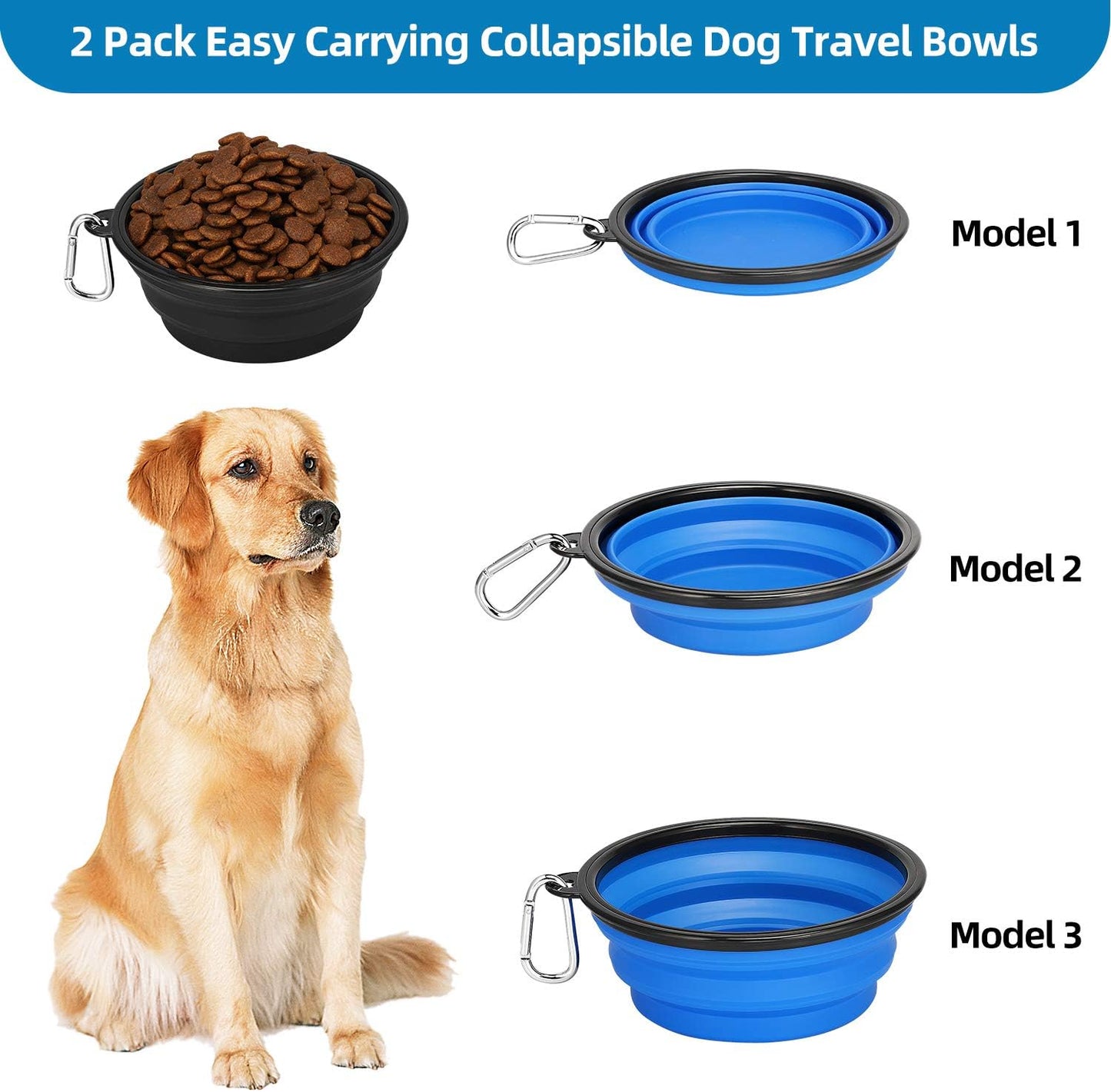 Large Collapsible Dog Bowl 2 Pack